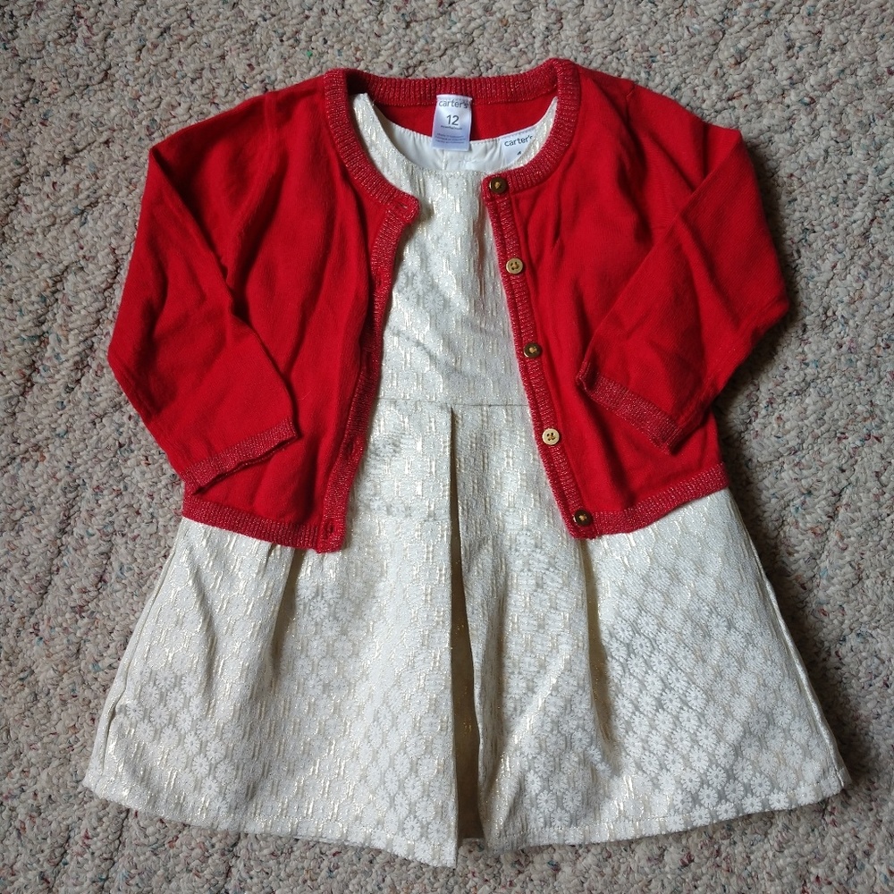 Carter's dress and cardigan